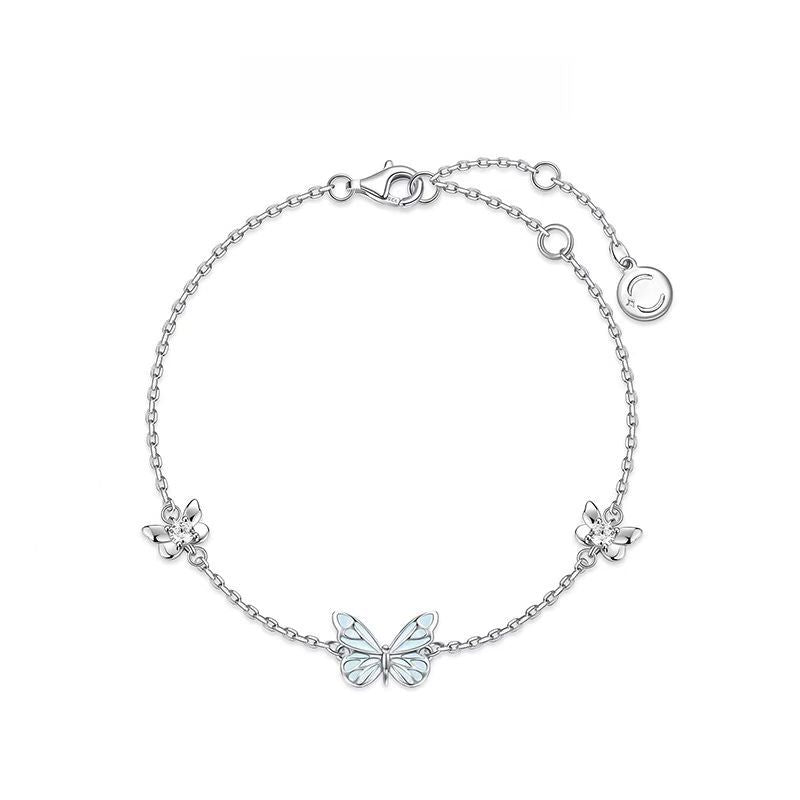 Butterfly Light Blue Dynamic Forest-themed Aurora enamel luminous butterfly jewelry